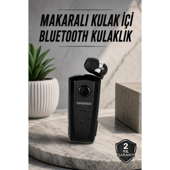 Tüm Telefonlara Uyumlu Mikrofonlu Titreşimli Makaralı Bluetooth Kulakiçi Kulaklık