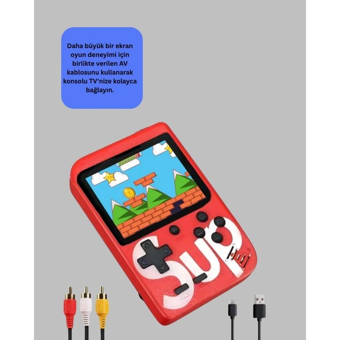 Tv Çıkışlı Mini Retro El Konsolu 400 Oyunlu