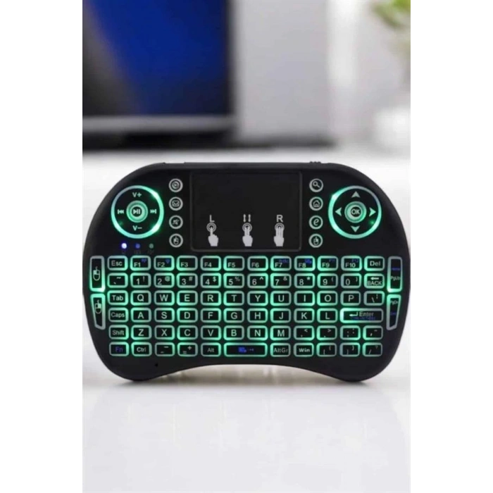 Tv Uyumlu Mini Klavye Q Klavye Işıklı Tüm Cihazlara Uyumlu
