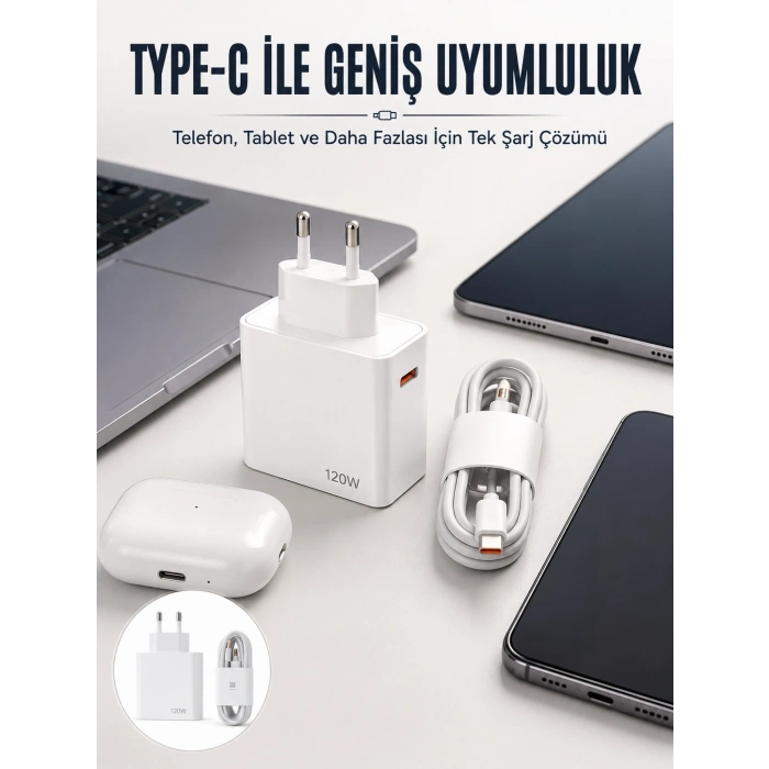 Type-c 120w Şarj Aleti Hızlı Şarj Turbo Yeni Nesil