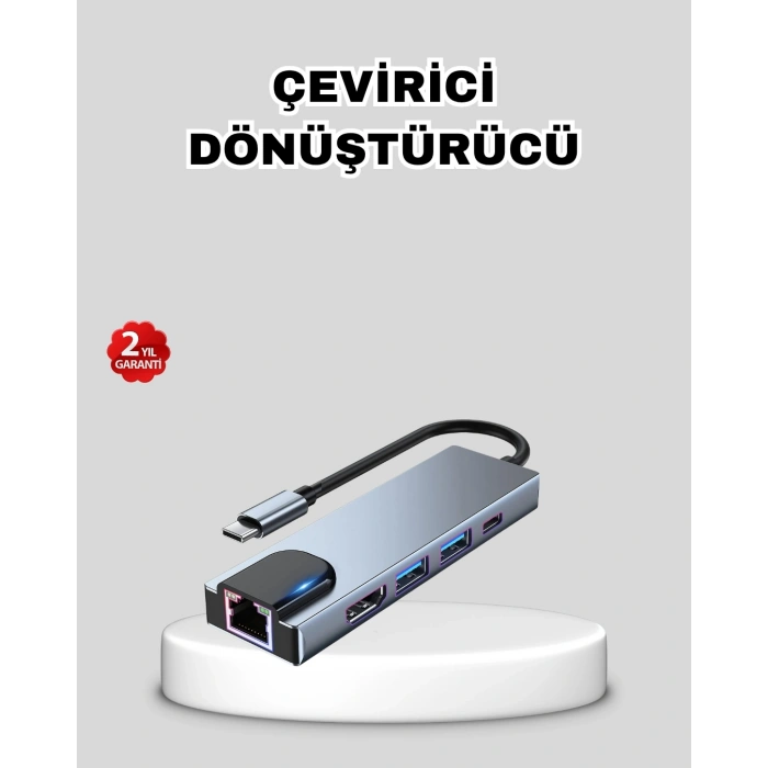 Type-c Çoklu Dönüştürücü – Alüminyum Gövde, Hızlı Veri Aktarımı Ve Şarj Desteği