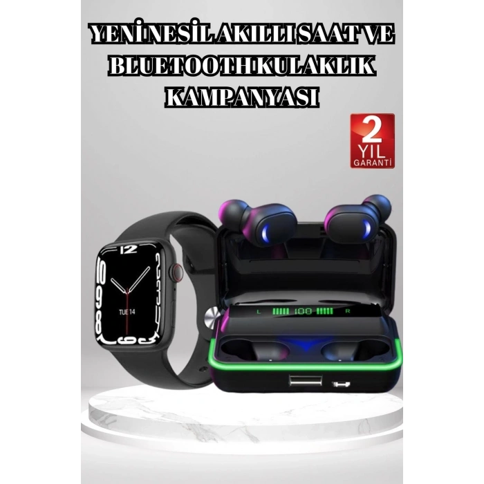 Ucuz Ve Kaliteli Kulaklıklı Saat Seti Bluetooth Bağlantılı Akıllı Saat Ve Kulaklık
