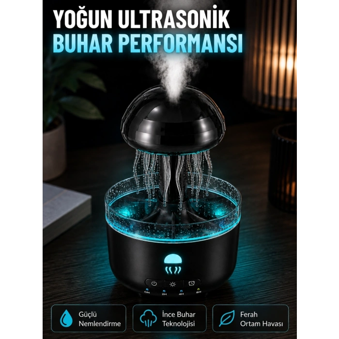 Ultrasonik Denizanası Hava Nemlendirici Sessiz Çalışan Rgb Ortam Işıklı Aromaterapi Difüzörü