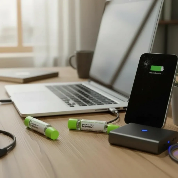 Usb İle Şarj Olabilen 2 Li 1450 Mah Lityum Kalın Şarjlı Kalem Pil