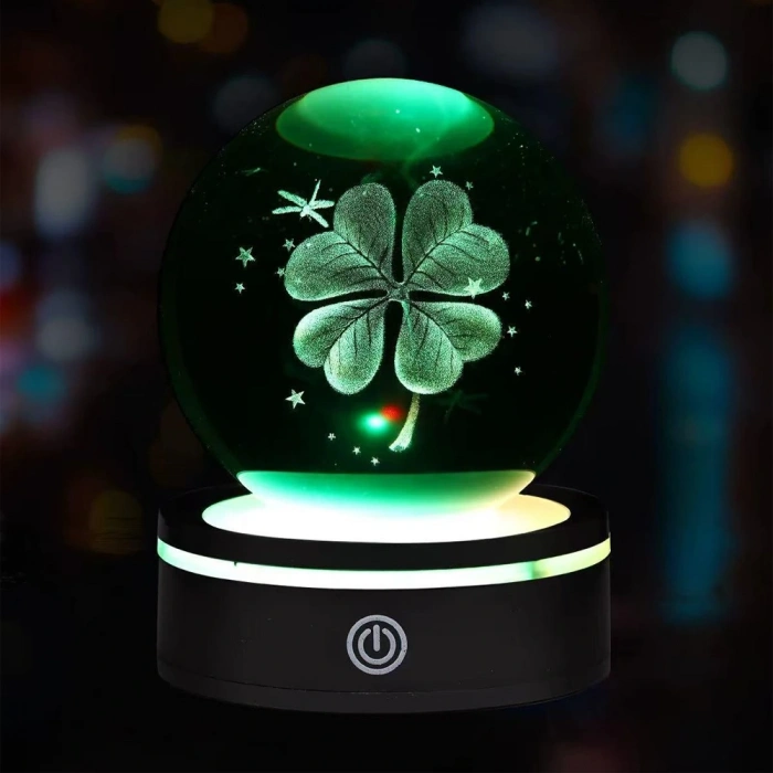 Usbli Yonca Tasarımlı Dönen Cam Küre