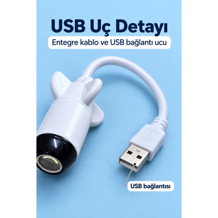 Usb Projeksiyon Lambası Ay Ve Gezegen Desenli