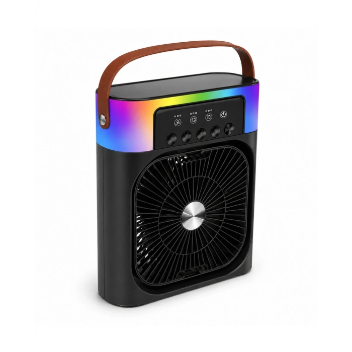 Usb Şarjlı Masaüstü Sprey Fan Taşınabilir Serinletici Rgb Işıklı Mini Klima