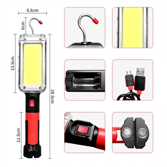 Usb Şarjlı Oto Tamirci Çalışma Lambası Wt-733