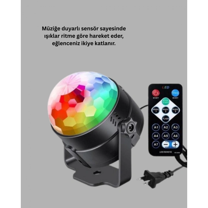 Uzaktan Kumandalı Rgb Disko Projektör Işığı