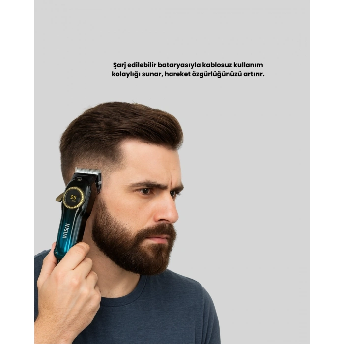 Uzun Çalışma Süreli Lcd Göstergeli Saç Kesme Makinesi