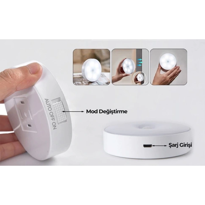 V-009 Hareket Sensörlü Usb Şarjlı Led Işık Lamba-oda, Mutfak, Salon Ve Merdiven Işıklandırma