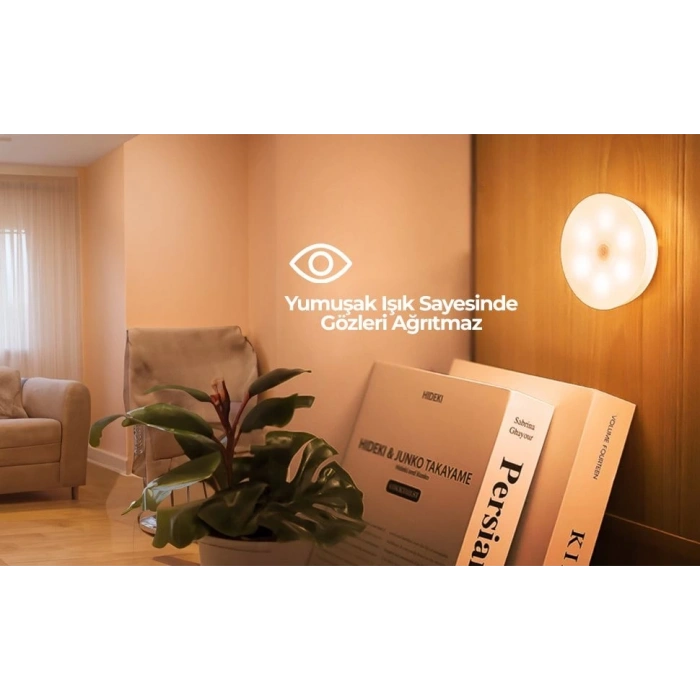V-009 Hareket Sensörlü Usb Şarjlı Led Işık Lamba-oda, Mutfak, Salon Ve Merdiven Işıklandırma