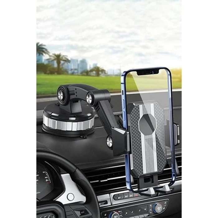 V13 Vantuzlu 360 Derece Ayarlanabilir Araç Tutucu - Siyah