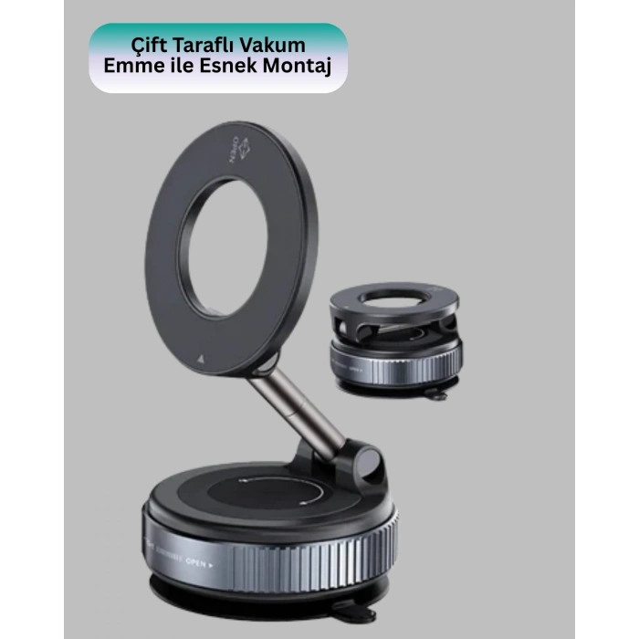 Vakumlu Manyetik Araç Telefon Tutucu Güçlü Tutuş