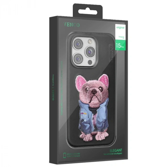 Venco Apple İphone 16 Cute Desenli Kapak - Siyah