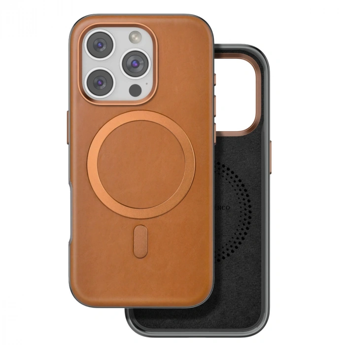 Venco Apple İphone 16 Pro Puskas Magsafe Kapak - Açık Kahve