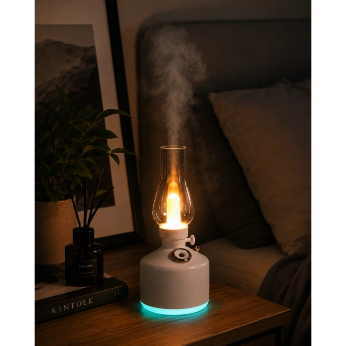 Vintage Aroma Difüzörü Nano Mist Led Işıklı Taşınabilir Nemlendirici