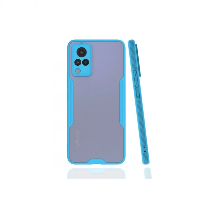 Vivo V21 Kılıf Platin Silikon - Mavi
