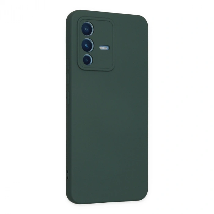 Vivo V23 5g Kılıf Nano İçi Kadife Silikon - Koyu Yeşil