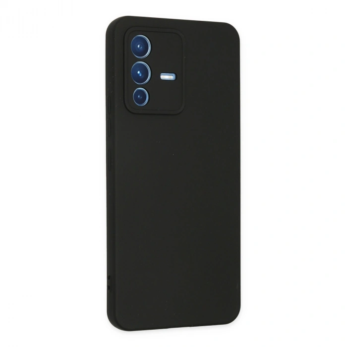 Vivo V23 5g Kılıf Nano İçi Kadife Silikon - Siyah