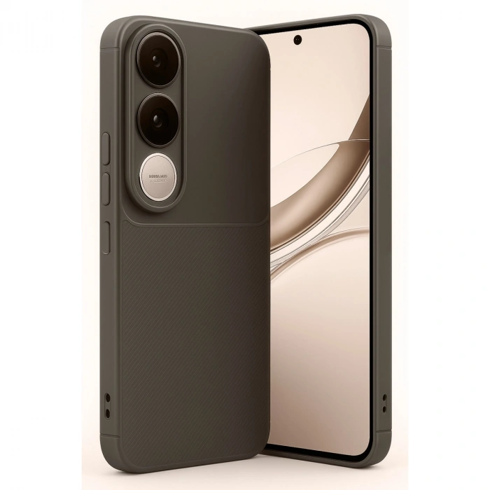 Vivo V50 Lite 4g Auto Focus Karbon Kapak - Kahverengi