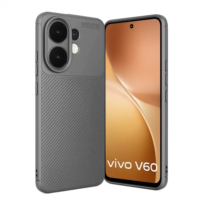 Vivo V60 5g Auto Focus Karbon Kapak - Gri