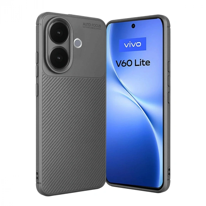 Vivo V60 Lite Auto Focus Karbon Kapak - Gri
