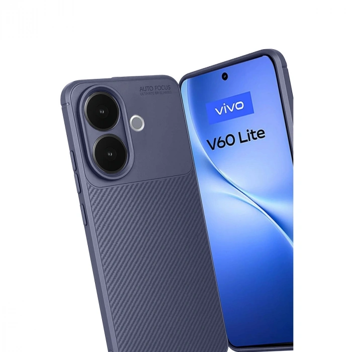Vivo V60 Lite Auto Focus Karbon Kapak - Lacivert