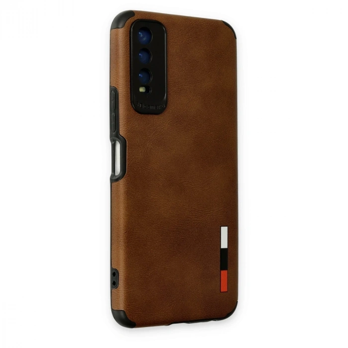 Vivo Y11s Kılıf Loop Deri Silikon - Kahverengi
