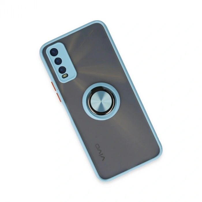 Vivo Y11s Kılıf Montreal Yüzüklü Silikon Kapak - Buz Mavi