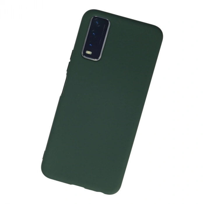 Vivo Y11s Kılıf Nano İçi Kadife Silikon - Koyu Yeşil
