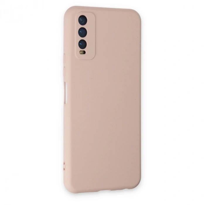 Vivo Y11s Kılıf Nano İçi Kadife Silikon - Pudra