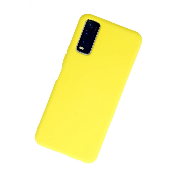 Vivo Y11s Kılıf Nano İçi Kadife Silikon - Sarı