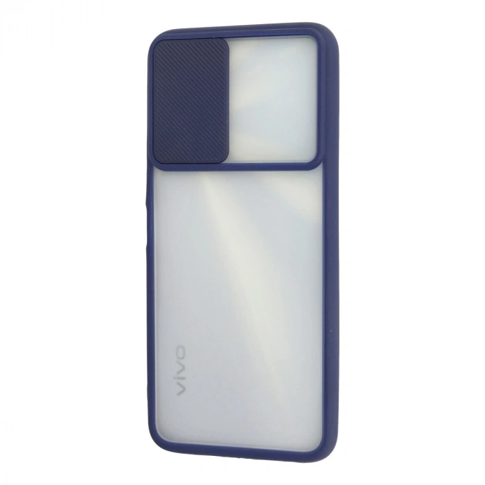 Vivo Y11s Kılıf Palm Buzlu Kamera Sürgülü Silikon - Lacivert