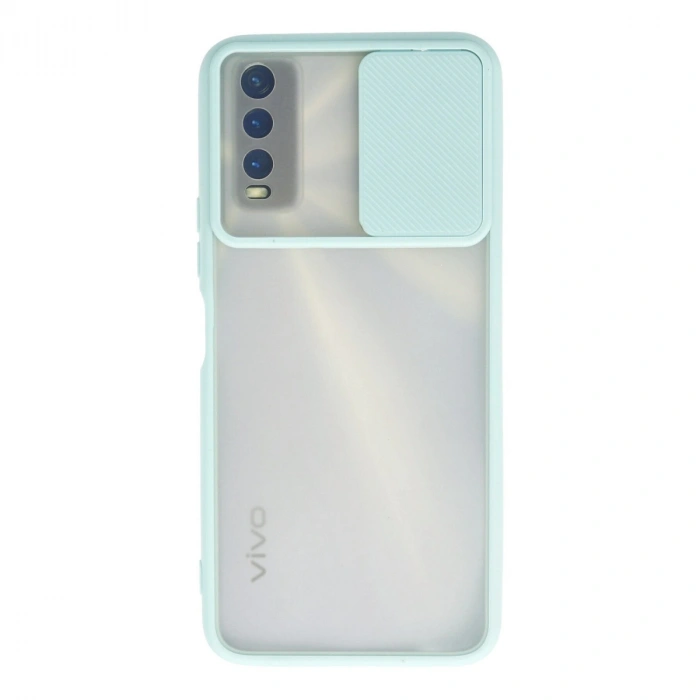 Vivo Y11s Kılıf Palm Buzlu Kamera Sürgülü Silikon - Turkuaz