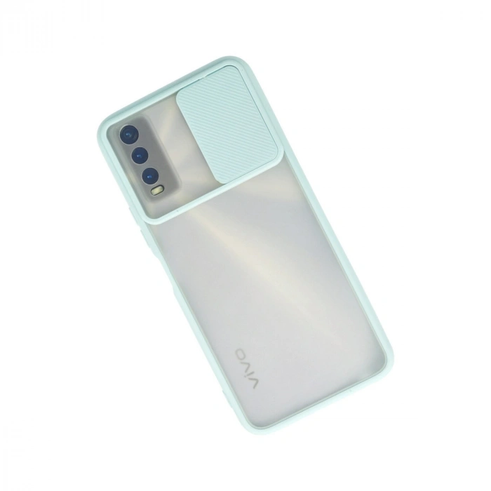 Vivo Y11s Kılıf Palm Buzlu Kamera Sürgülü Silikon - Turkuaz