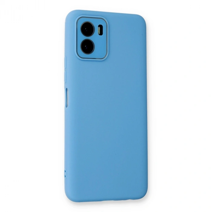 Vivo Y15s Kılıf Lansman Glass Kapak - Mavi