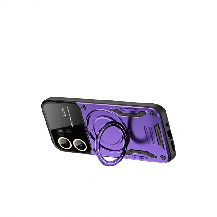 Vivo Y16 Kılıf Joy Lens Standlı Kapak - Mor