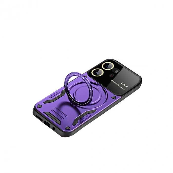 Vivo Y16 Kılıf Joy Lens Standlı Kapak - Mor