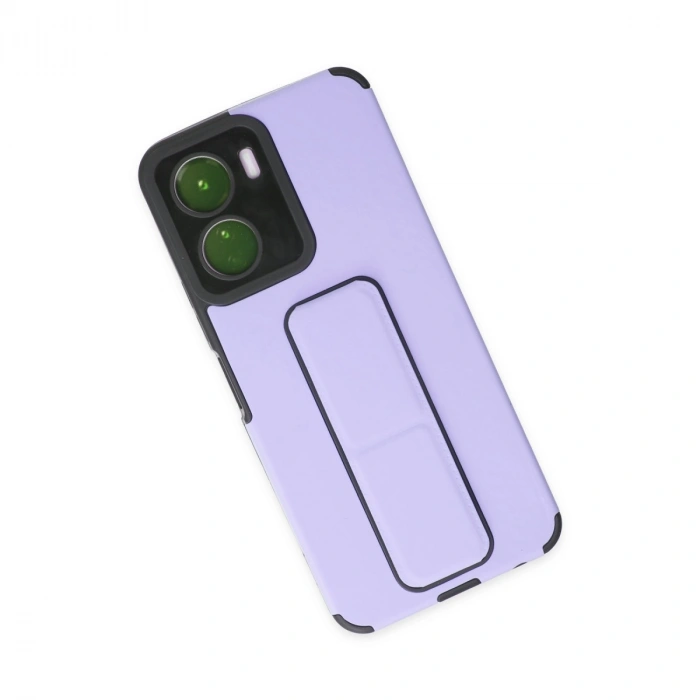 Vivo Y16 Kılıf Mega Standlı Silikon - Lila