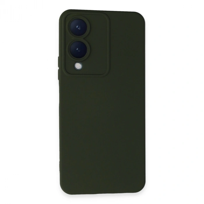 Vivo Y17s Kılıf Nano İçi Kadife Silikon - Koyu Yeşil