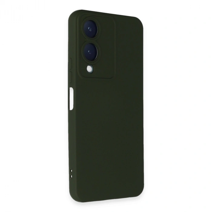 Vivo Y17s Kılıf Nano İçi Kadife Silikon - Koyu Yeşil
