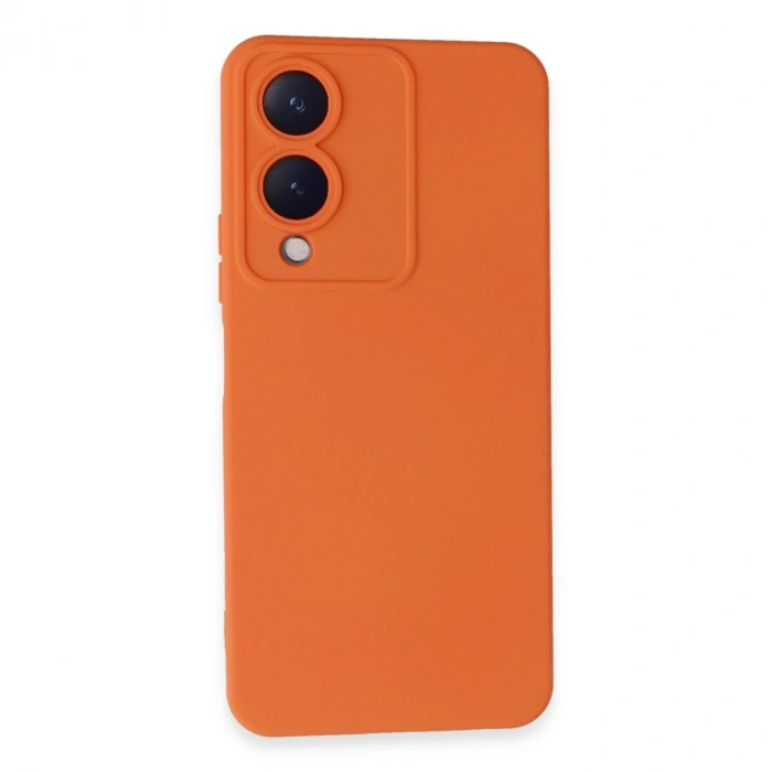 Vivo Y17s Kılıf Nano İçi Kadife Silikon - Turuncu