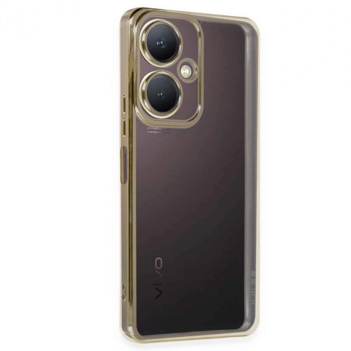 Vivo Y27 Kılıf Razer Lensli Silikon - Gold