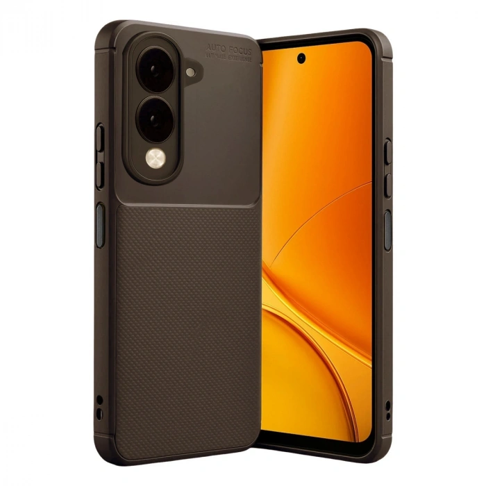 Vivo Y29s Auto Focus Karbon Kapak - Kahverengi