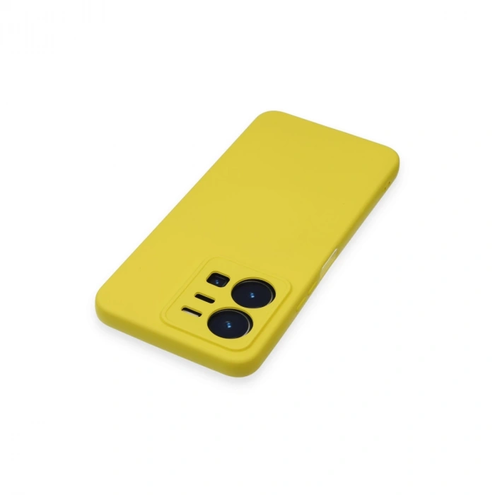 Vivo Y35 Kılıf Nano İçi Kadife Silikon - Sarı