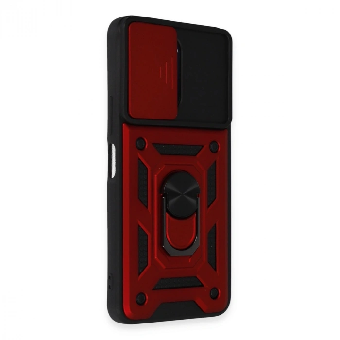 Vivo Y35 Kılıf Pars Lens Yüzüklü Silikon - Kırmızı