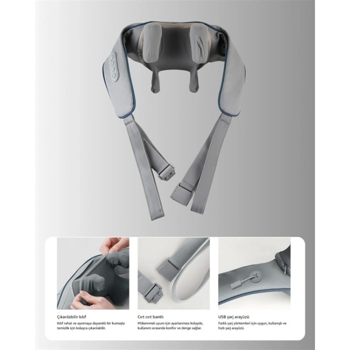 Vnb-01 Şarjlı Isıtmalı Boyun Ve Omuz Masaj Cihazı
