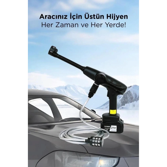 Vothoon Akülü Şarjlı Yüksek Basınçlı Oto Araba Bahçe Yıkama,temizleme Su Tabancası