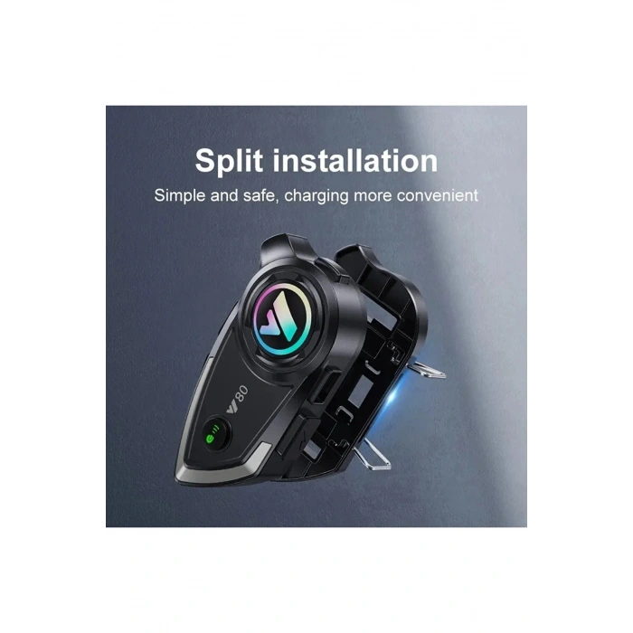 Vothoon Y80 Motosiklet Kask Kulaklık Intercom Işıklı Motorsiklet Interkom